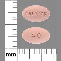 Crestor (Rosuvastatin [ roe-soo-va-sta-tin ])-CRESTOR 40-40 mg-Pink-Oval