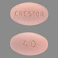 Crestor (Rosuvastatin [ roe-soo-va-sta-tin ])-CRESTOR 40-40 mg-Pink-Oval