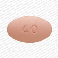 Crestor (Rosuvastatin [ roe-soo-va-sta-tin ])-CRESTOR 40-40 mg-Pink-Oval