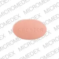 Crestor (Rosuvastatin [ roe-soo-va-sta-tin ])-CRESTOR 40-40 mg-Pink-Oval