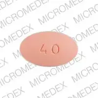 Crestor (Rosuvastatin [ roe-soo-va-sta-tin ])-CRESTOR 40-40 mg-Pink-Oval