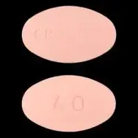 Crestor (Rosuvastatin [ roe-soo-va-sta-tin ])-CRESTOR 40-40 mg-Pink-Oval