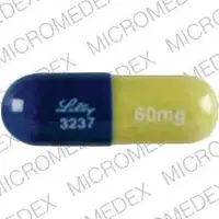 Cymbalta (Duloxetine [ du-lox-e-teen ])-Lilly 3237 60 mg-60 mg-Blue / Green-Capsule-shape