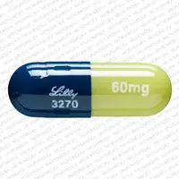 Cymbalta (Duloxetine [ du-lox-e-teen ])-Lilly 3270 60mg-60 mg-Blue / Green-Capsule-shape