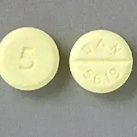 Diazepam (Diazepam (oral) [ dye-az-e-pam ])-DAN 5619 5-5 mg-Yellow-Round