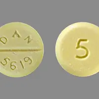 Diazepam (Diazepam (oral) [ dye-az-e-pam ])-DAN 5619 5-5 mg-Yellow-Round