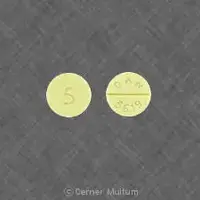 Diazepam (Diazepam (oral) [ dye-az-e-pam ])-DAN 5619 5-5 mg-Yellow-Round