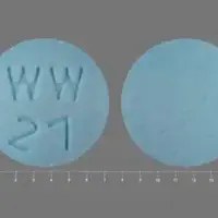 Dicyclomine (Dicyclomine (oral/injection) [ dye-sye-kloe-meen ])-WW 27-20 mg-Blue-Round