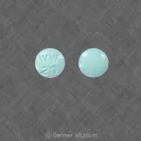 Dicyclomine (Dicyclomine (oral/injection) [ dye-sye-kloe-meen ])-WW 27-20 mg-Blue-Round