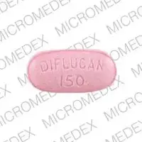 Diflucan (Fluconazole [ floo-koe-na-zole ])-DIFLUCAN 150 ROERIG-150 mg-Pink-Oval