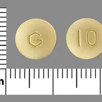 Donepezil (Donepezil (oral) [ doe-nep-e-zil ])-G 10-10 mg-Yellow-Round