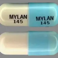 Doxycycline (eent) (monograph) (Medically reviewed)-MYLAN 145 MYLAN 145-50 mg-Blue / White-Capsule-shape