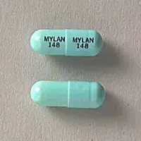 Doxycycline (eent) (monograph) (Medically reviewed)-MYLAN 148 MYLAN 148-100 mg-Blue-Capsule-shape