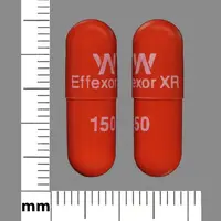 Effexor (Venlafaxine [ ven-la-fax-een ])-W Effexor XR 150-150 mg-Orange-Capsule-shape