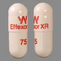 Effexor (Venlafaxine [ ven-la-fax-een ])-W Effexor XR 75-75 mg-Peach-Capsule-shape