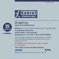 Enbrel (Etanercept [ ee-tan-er-sept ])-medicine-25 mg/0.5 mL single-dose prefilled syringe