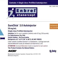 Enbrel (Etanercept [ ee-tan-er-sept ])-medicine-50 mg/mL single-dose prefilled SureClick autoinjector