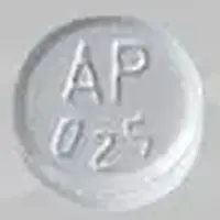 Estradiol vaginal (Estradiol vaginal (systemic) [ es-tra-dye-ole-va-jin-ul ])-AP 025-0.5 mg-White-Round