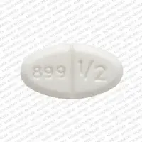 Estradiol vaginal (Estradiol vaginal (systemic) [ es-tra-dye-ole-va-jin-ul ])-b 899 1/2-0.5 mg-White-Oval