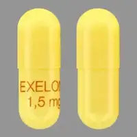 Exelon (Rivastigmine (oral) [ ri-va-stig-meen ])-EXELON 1,5mg-1.5 mg-Yellow-Capsule-shape