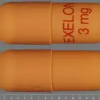 Exelon (Rivastigmine (oral) [ ri-va-stig-meen ])-EXELON 3 mg-3 mg-Orange-Capsule-shape