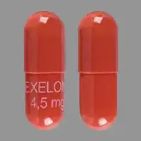 Exelon (Rivastigmine (oral) [ ri-va-stig-meen ])-EXELON 4,5 mg-4.5 mg-Red-Capsule-shape