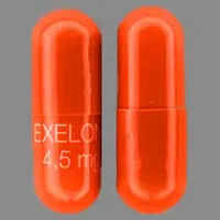 Exelon (Rivastigmine (oral) [ ri-va-stig-meen ])-EXELON 4,5 mg-4.5 mg-Red-Capsule-shape