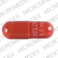 Exelon (Rivastigmine (oral) [ ri-va-stig-meen ])-EXELON 4,5 mg-4.5 mg-Red-Capsule-shape