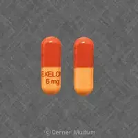 Exelon (Rivastigmine (oral) [ ri-va-stig-meen ])-EXELON 6 mg-6 mg-Red / Orange-Capsule-shape