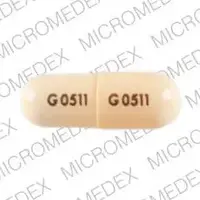 Fenofibrate (Fenofibrate [ fen-oh-fye-brate ])-G 0511 G 0511-67 mg-Yellow-Capsule-shape