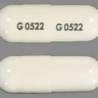 Fenofibrate (Fenofibrate [ fen-oh-fye-brate ])-G 0522 G 0522-134 mg-White-Capsule-shape