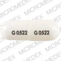 Fenofibrate (Fenofibrate [ fen-oh-fye-brate ])-G 0522 G 0522-134 mg-White-Capsule-shape