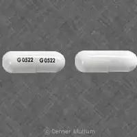 Fenofibrate (Fenofibrate [ fen-oh-fye-brate ])-G 0522 G 0522-134 mg-White-Capsule-shape