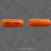 Fenofibrate (Fenofibrate [ fen-oh-fye-brate ])-G 0533 G 0533-200 mg-Orange-Capsule-shape