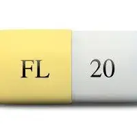 Fetzima (Levomilnacipran [ lee-voe-mil-na-si-pran ])-FL 20-20 mg-Yellow & White-Capsule-shape