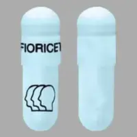 Fioricet (Acetaminophen, butalbital, and caffeine [ a-seet-a-min-oh-fen, bue-tal-bi-tal, and-kaf-een ])-FIORICET 3 head profile-acetaminophen 300 mg / butalbital 50 mg / caffeine 40 mg-Blue-Capsule-shape