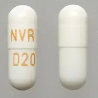 Focalin xr (Dexmethylphenidate [ dex-meth-il-fen-i-date ])-NVR D20-20 mg-White-Capsule-shape