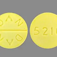 Folic acid (Folic acid [ foe-lik-as-id ])-5216 DAN DAN-1 mg-Yellow-Round