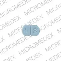 Glimepiride (Glimepiride [ glye-mep-ir-ide ])-4 8 R B-1 mg-Blue-Figure eight-shape