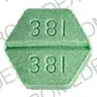 Glyburide (eqv-micronase) (Glyburide [ glye-bue-ride ])-COPLEY 381 381-3 mg-Green-Six-sided
