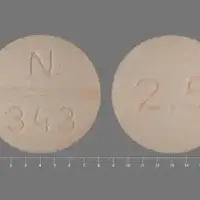 Glyburide (eqv-micronase) (Glyburide [ glye-bue-ride ])-N 343 2.5-2.5 mg-Orange-Round
