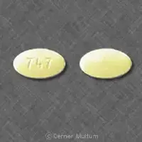 Hydrochlorothiazide and losartan (Hydrochlorothiazide and losartan [ hye-droe-klor-oh-thye-a-zide-and-loe-sar-tan ])-747-25 mg / 100 mg-Yellow-Oval