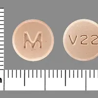 Hydrochlorothiazide and valsartan (Hydrochlorothiazide and valsartan [ hye-droe-klor-oh-thye-a-zide-and-val-sar-tan ])-M V22-12.5 mg / 160 mg-Orange-Round