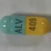 Hydrocodone (Hydrocodone (oral) [ hye-droe-koe-done ])-ALV 409-10 mg-Blue & Yellow-Capsule-shape