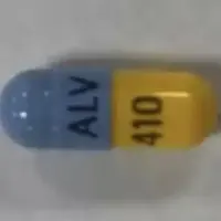 Hydrocodone (Hydrocodone (oral) [ hye-droe-koe-done ])-ALV 410-15 mg-Purple / Yellow-Capsule-shape