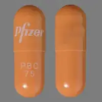 Ibrance (Palbociclib [ pal-boe-sye-klib ])-Pfizer PBC 75-75 mg-Orange-Capsule-shape