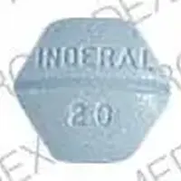 Inderal (Propranolol [ pro-pran-oh-lol ])-INDERAL 20 I-20 mg-Blue-Six-sided