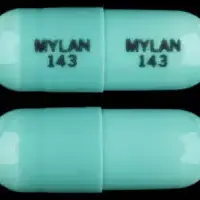 Indomethacin (Indomethacin [ in-doe-meth-a-sin ])-MYLAN 143 MYLAN 143-25 mg-Green-Capsule-shape