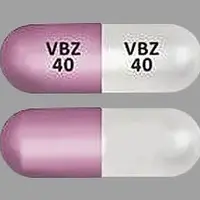 Ingrezza (Valbenazine [ val-ben-a-zeen ])-VBZ 40 VBZ 40-40 mg-Purple / White-Capsule-shape