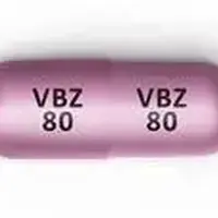 Ingrezza (Valbenazine [ val-ben-a-zeen ])-VBZ 80 VBZ 80-80 mg-Purple-Capsule-shape